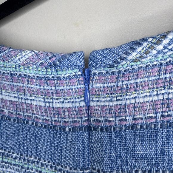 Talbots Plus Women's Stripe Tweed Shift Dress Size 16W Sleeveless Pastels - Picture 7 of 9